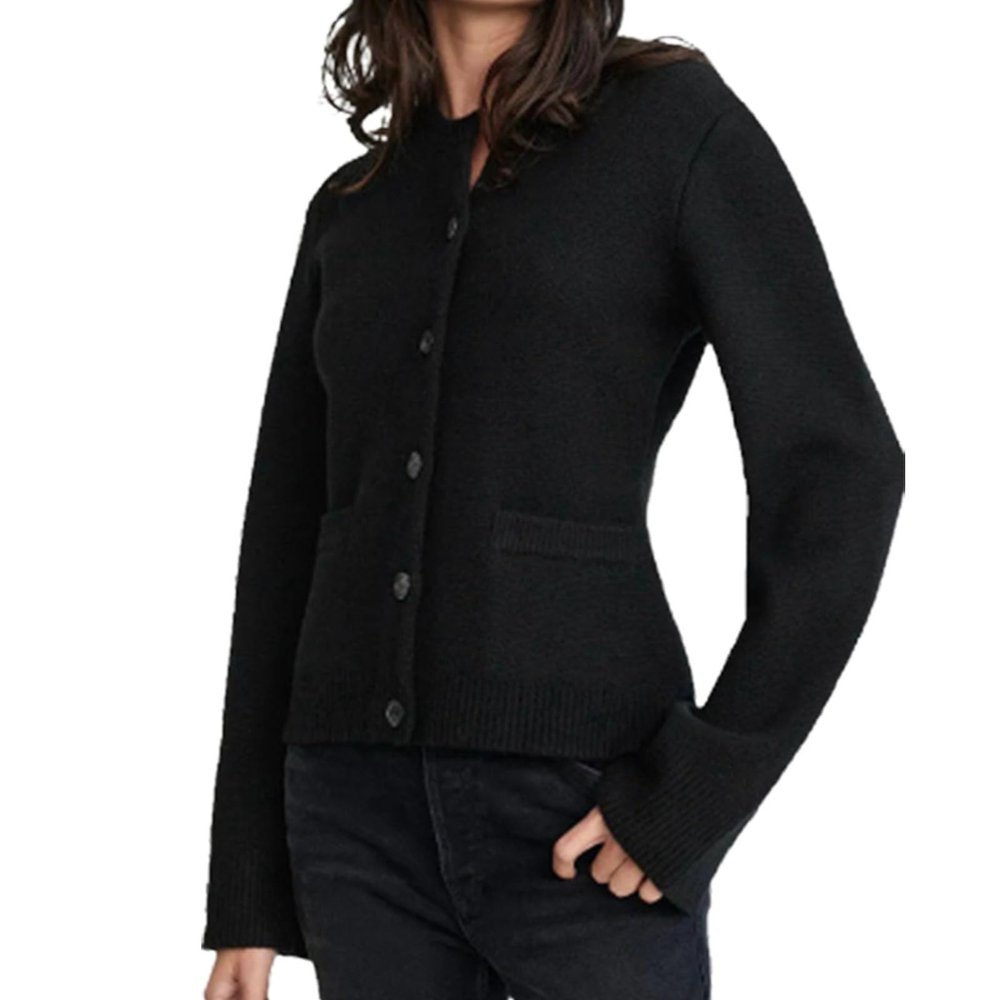 Describeu Cardigan, Mayfsie Cardigan Sweater, Ultra-Soft Button Cardigan, Women Slimming Button Cardigan Sweater (US, Alpha, Small, Regular, Regular, Black)