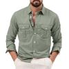 Mens 2023 Long Sleeve Work Shirts Military Tactical Shirts Outdoor Breathable Button Down Hiking Shirts Lightweight Work Coat Button Down Overshirts Camping Hiking Shirt Tops view 1