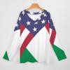 American Italy Flag Women's Casual Long Sleeve T Shirts V Neck Printed Graphic Blouses Tee Tops XL view 3