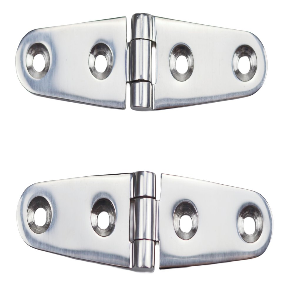 2Pack Heavy Duty Marine 316 Stainless Steel Butt Hinge, 4 Holes/6 Holes Boat Caravan Cabinet Shed Garden Wooden Door & Gate Cast Hinge Hardware (4 Holes)