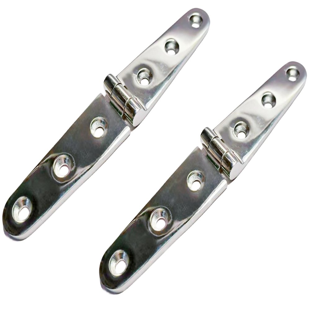 2Pack Heavy Duty Marine 316 Stainless Steel Butt Hinge, 4 Holes/6 Holes Boat Caravan Cabinet Shed Garden Wooden Door & Gate Cast Hinge Hardware (6 Holes)