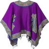 DOFOTAWN Women's Retro Style Vintage Pattern Tassel Poncho Shawl Cape Wraps For Women (PURPLE) view 2