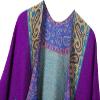 DOFOTAWN Women's Retro Style Vintage Pattern Tassel Poncho Shawl Cape Wraps For Women (PURPLE) view 3