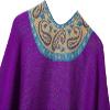 DOFOTAWN Women's Retro Style Vintage Pattern Tassel Poncho Shawl Cape Wraps For Women (PURPLE) view 4