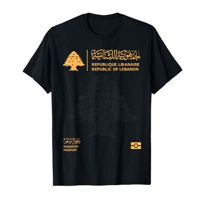 Proud Lebanese Flag Vintage Lebanon Matching Passport Family T-Shirt