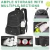 Arcoyard Tennis Bag, Large Tennis Bags For Women, Tennis Backpack with Ventilated Shoe Compartment and Insulated Pocket, Hold 2 Tennis Pickleball Rackets, Tennis Pickleball Balls and More (black) view 3