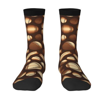 ZISHAK Retro Baseball Brown Adult Sports Socks-Men'S Cotton Mid-Calf Socks:A Fusion Of Comfort,Style,And Functionality