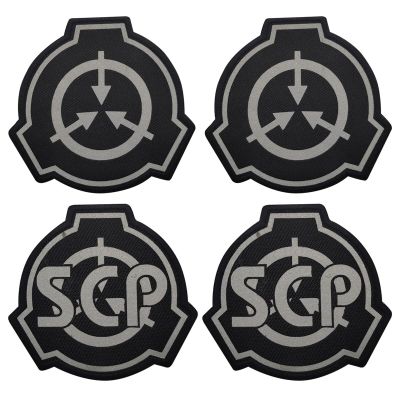 KANGDAWEI 4PCS SCP Patch, Special Containment Procedures Foundation Infrared Reflective Patch, Tactical Military Badges Embroidered Sew On Morale Applique with Hook and Loop Patch (4PCS)