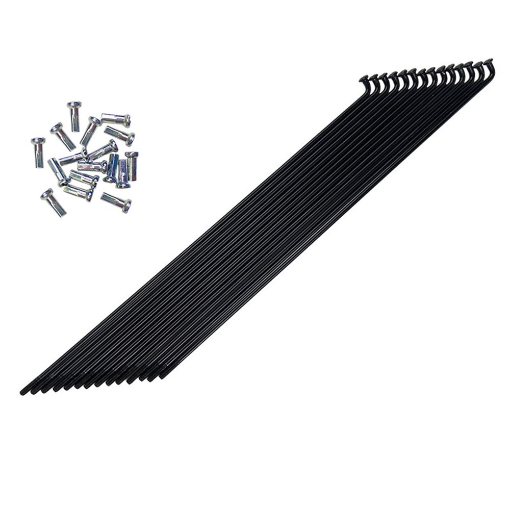 30PCS/40PCS 13G Coarse Black Carbon Steel Spokes with Nipples 178mm-305mm Suitable for Most Mountain Bike/Road Bike (Color : 30PCS, Size : 250mm)
