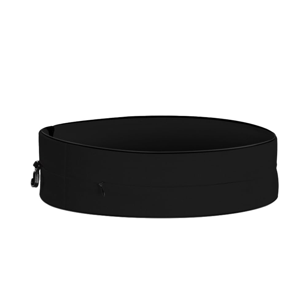 Running Belt for Women & Men, Runners Fanny Pack.Pockets with Zippers.hidden money belt for travel. Slim Thin Elastic Waistband.Marathon Jogger Sport Workout Fitness Exercise Gym Phone Holder Belt.