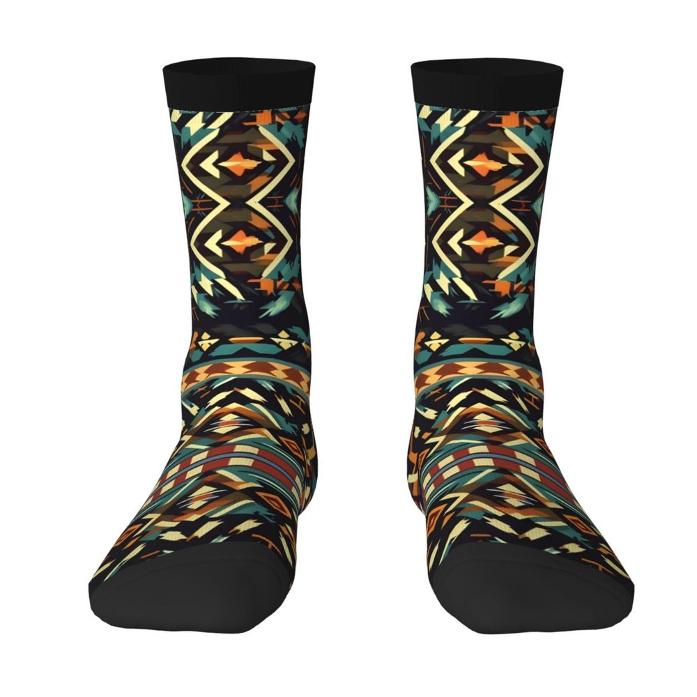 ZISHAK Native American Patterns Adult Sports Socks-Men'S Cotton Mid-Calf Socks:A Fusion Of Comfort,Style,And Functionality