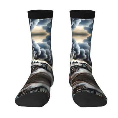 ZISHAK Steam Train Clouds Adult Sports Socks-Men'S Cotton Mid-Calf Socks:A Fusion Of Comfort,Style,And Functionality