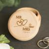 Luck and Luck Personalised Wooden Ring Box, Engraved Wedding Ring Box, Engagement, Wedding Keepsake Gift, Ring Box, (Design 8) view 1