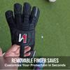 ONEKEEPER Solid Black | Without Finger Protection | 3.5mm German Contact Latex | Professional Goalie Gloves for Youth & Adults (Black, 10) view 3