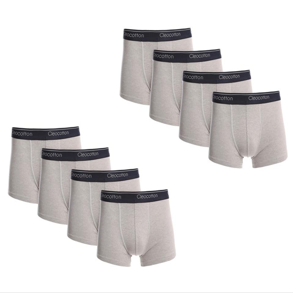 Cleocotton 8-pack Boys Stretch Boxer brief, H.Grey-X-Large (16-18)