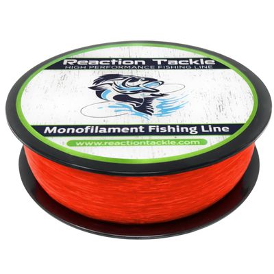 Reaction Tackle Monofilament Fishing Line- Strong and Abrasion-Resistant Nylon Mono Fishing Line, Freshwater and Saltwater Fishing Line Orange 100/135