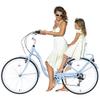 BALINGE (US Stock) 26 Inch Cruiser Bicycle with 7 Speed|Fix GearBeach Cruiser Bike for Women/MenCity Hybrid Bike 7 Speeds Commuter Bike for Women Men,Light Blue view 2