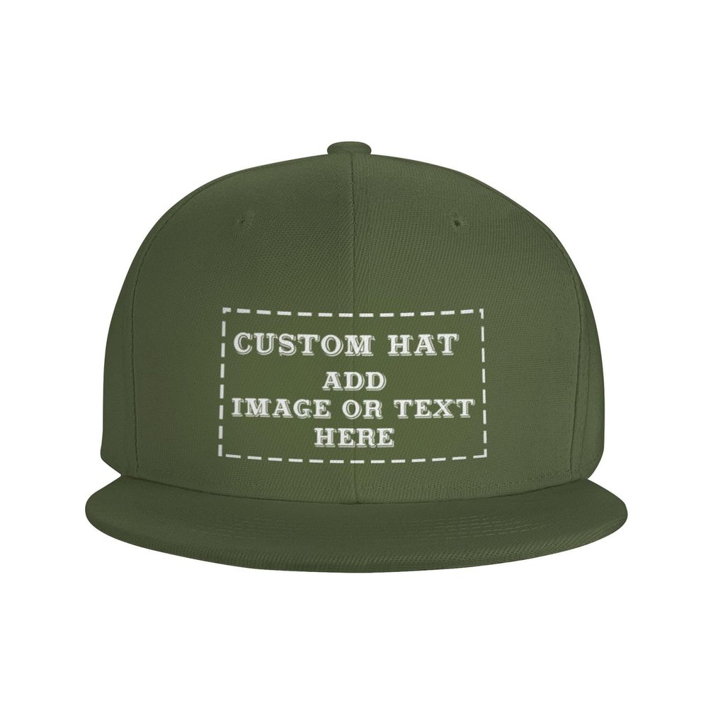 Personalized Hip-hop Hat Custom Text and Print Photo,Image, Adjustable Hip-hop Cap for Men and Women-Moss Green1