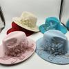 Flower Fedora Diamonds Embellish High-End Ladies Hats Wedding Church Jazz Hats Women'sable Hats view 3