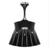 Linjinx Womens PVC Leather Sleeveless Bodycon Tank Dress Garters Belts Lingerie Mini Dresses Black C X-Large view 1