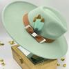 9.5Cm Fedora Hat Bow Ribbon Feather Accessories Autumn And Winter Men's And Women's Hats Wide Brimmed Hats For Women view 4