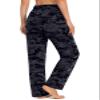SANTINY Women's Cotton Sweatpants Yoga Lounge Casual Pants Open Bottom Sweat Pants for Women with Pockets(Grey Camo_XS) view 3