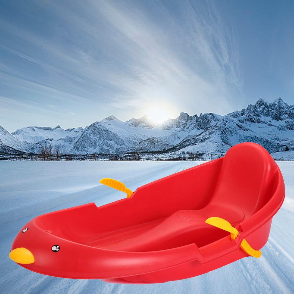 TUOYIBO Thickened Wear-Resistant Sledge, Children's Snowboard Sledge, Adult Sledge with Backrest, Winter Snow Sleds