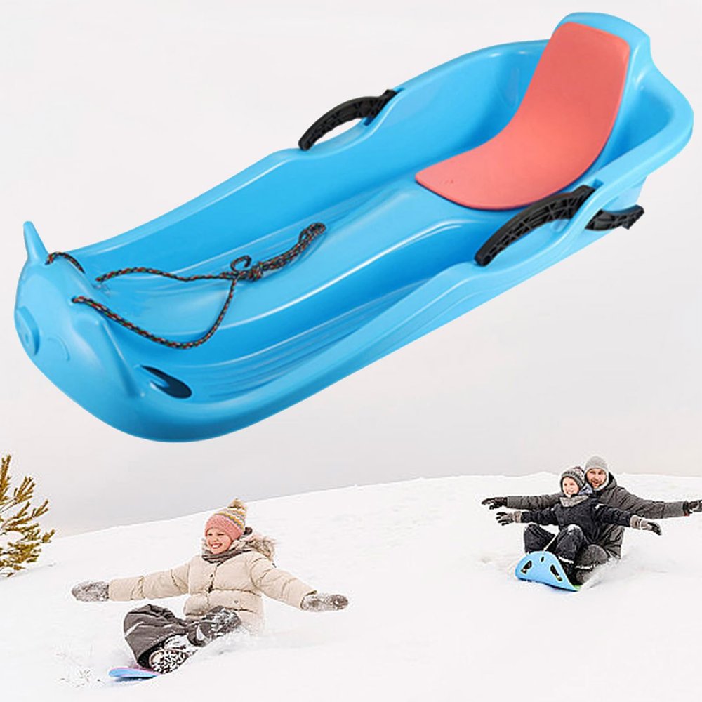 Frost-Resistant and Wear-Resistant Sledges, Two-Person Padded Sledges, Sledges with Backrests, Two-Handle Children's Sledges