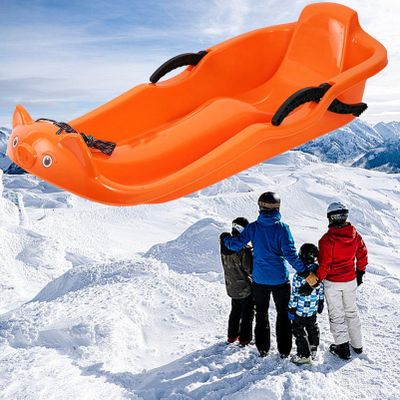 Two-Handle Children's Sledges, Frost-Resistant and Wear-Resistant Sledges, Two-Person Padded Sledges, Sledges with Backrests