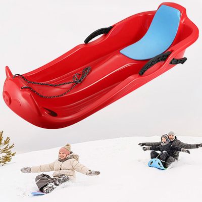 Frost-Resistant and Wear-Resistant Sledges, Two-Person Padded Sledges, Sledges with Backrests, Two-Handle Children's Sledges