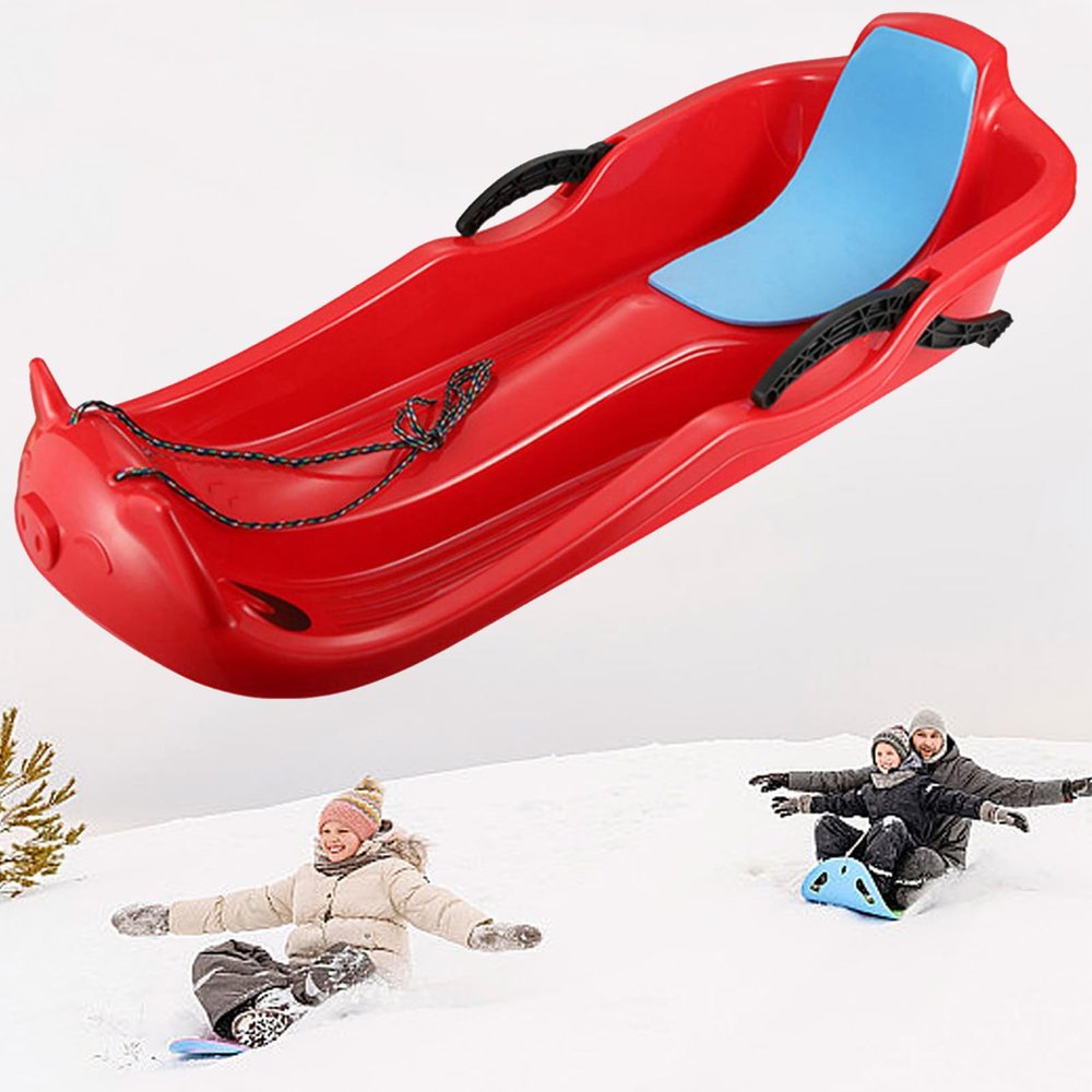 Frost-Resistant and Wear-Resistant Sledges, Two-Person Padded Sledges, Sledges with Backrests, Two-Handle Children's Sledges