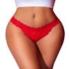 Avidlove Women's Underwear Lace Waist Thongs Ribbed Sexy T Back Panties Red S view 1