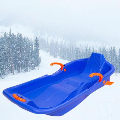 Winter Tandem Sledges, Children's Sledges, Sledges with Brakes and Pull Ropes, Plastic High Back Sledges