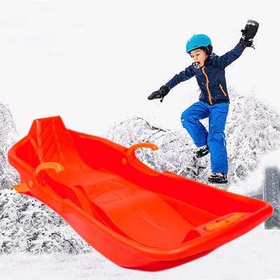 Children's Abrasion-Resistant Sledges, Winter Tandem Sledges, Frost-Resistant High Back Sledges, Sledges with Brakes and Pulling Ropes