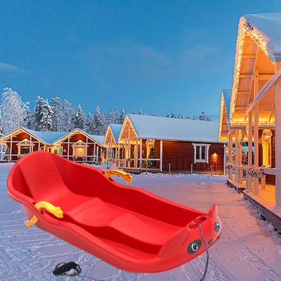 Two-Person, Two-Seater Thickened Sledges, Two-Handle Children's Sledges, Frost-Resistant and Wear-Resistant Sledges, Sledges with Pull Ropes