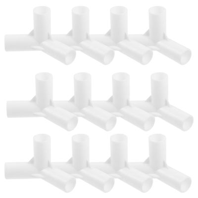 20pcs Tent Joint Tent Pole Connector Tent Supply Fittings Adapter Three-Way Connector Tent Pole Fitting Joints Outdoor Pole Adapter Pipeline Child White Plastic Bracket