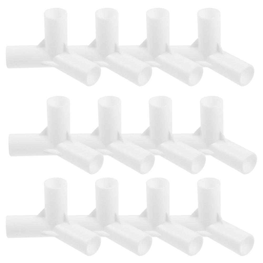 20pcs Tent Joint Tent Pole Connector Tent Supply Fittings Adapter Three-Way Connector Tent Pole Fitting Joints Outdoor Pole Adapter Pipeline Child White Plastic Bracket