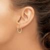 14K w/Rose and White Rhodium Madi K Beaded Hoop Earrings view 3