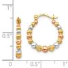 14K w/Rose and White Rhodium Madi K Beaded Hoop Earrings view 4