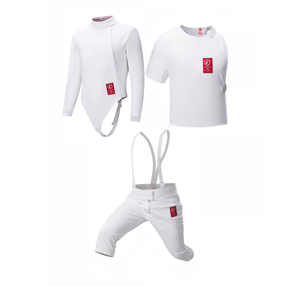 3-piece Fencing Suit Fencing Training Suit 350N Anti -thorn Fabric Children's Adult Fencing Suit (Thickness : Right hand, Size : 58)