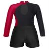 YOOJOO Girls Gymnastic Leotard Dance Leotard with Shorts Long Sleeve Gymnastic Suit Dance Biketard Unitard Bodysuit Burgundy 14 Years view 4