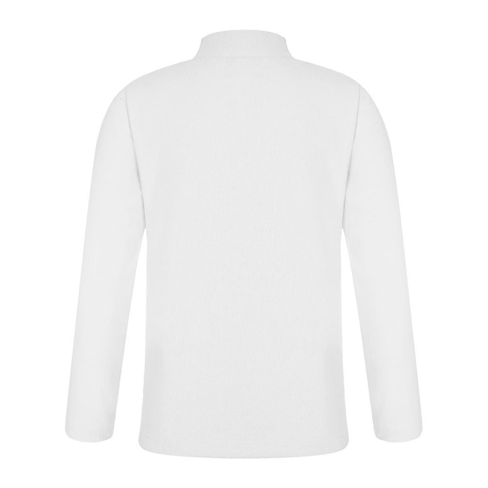 iiniim Toddler Kids Boys Long Sleeve Turtleneck Thermal Underwear Top Girls Solid Color Cotton Bottoming Top White 5-6 Years