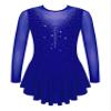 YOOJOO Girls Long Sleeves Figure Ice Skating Dress Kids Leotard Roller Skating Rhinestones Sheer Mesh Ballet Dance Dress Royal Blue 16 Years view 1
