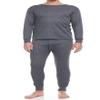 Glory Max Men Fleece Lined 100% Cotton Thermal Long Johns Top Bottom Underwear Set (Dark Gray, S) view 1