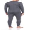 Glory Max Men Fleece Lined 100% Cotton Thermal Long Johns Top Bottom Underwear Set (Dark Gray, S) view 2