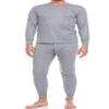 Glory Max Men Fleece Lined 100% Cotton Thermal Long Johns Top Bottom Underwear Set (Gray, XL) view 1