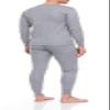Glory Max Men Fleece Lined 100% Cotton Thermal Long Johns Top Bottom Underwear Set (Gray, XL) view 2