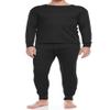 Glory Max Men Fleece Lined 100% Cotton Thermal Long Johns Top Bottom Underwear Set (Black, S) view 1