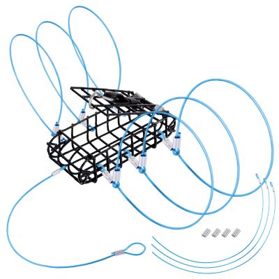 A1FISHER 1PCS Crab Snare Trap with Galvanized Steel Mesh with 6 Blue Loops for Dungeness, Rock Crab Crabbing Equipment