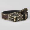 Western Leathers Buckle Belts Cowboy Metal Buckle Belt Floral Engraved Buckle Belt For Men Jeans Decoration Western Belts view 2